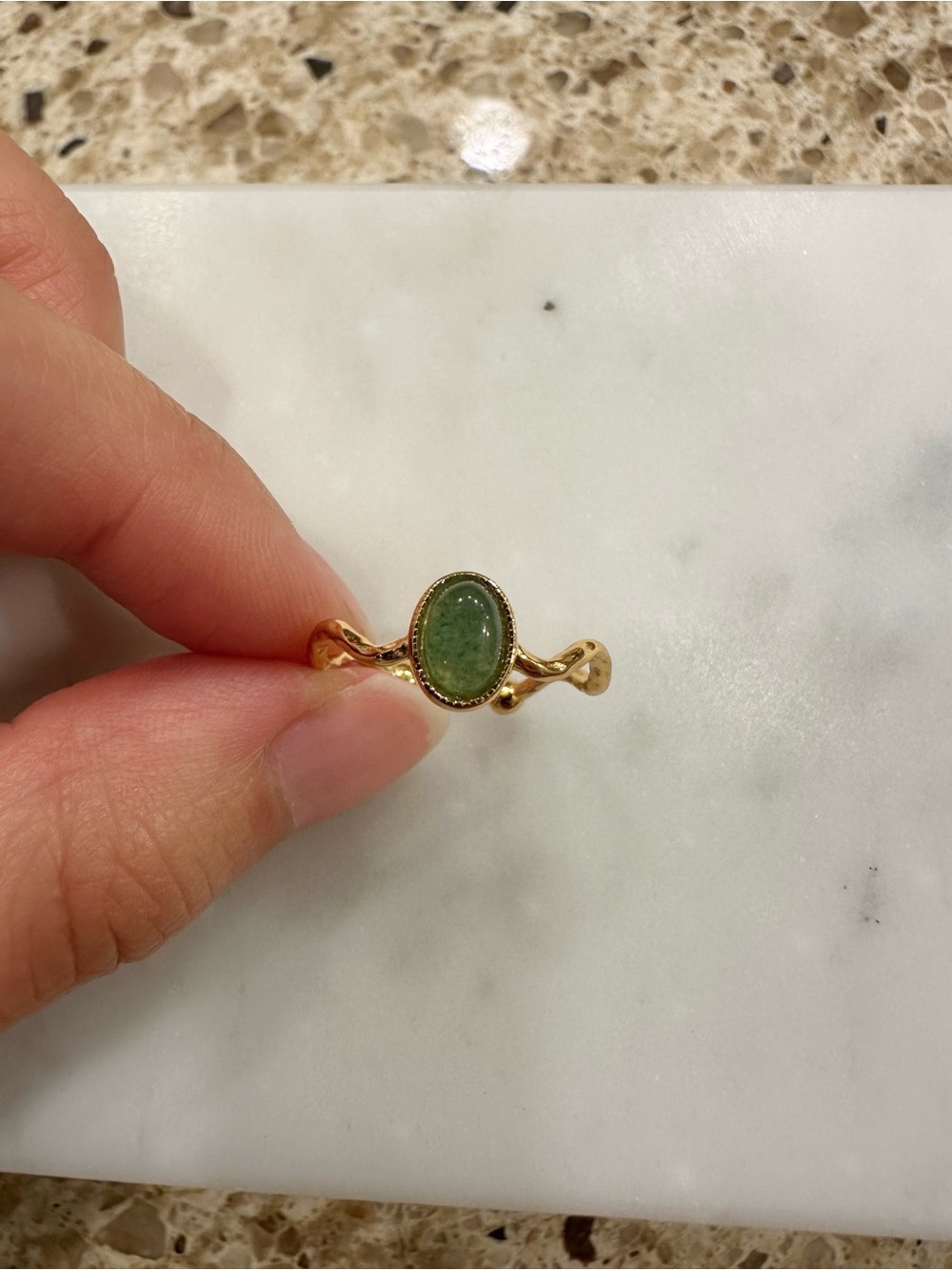 Open sculpted jade ring